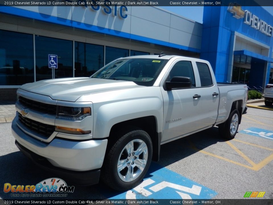2019 Chevrolet Silverado LD Custom Double Cab 4x4 Silver Ice Metallic / Dark Ash/Jet Black Photo #1