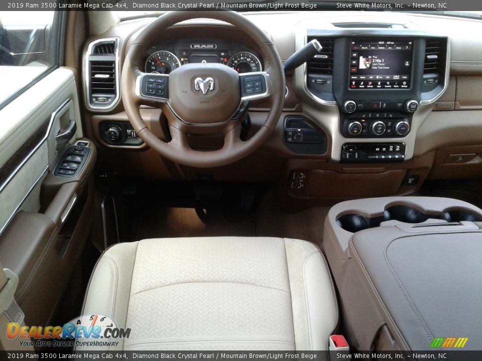 2019 Ram 3500 Laramie Mega Cab 4x4 Diamond Black Crystal Pearl / Mountain Brown/Light Frost Beige Photo #31