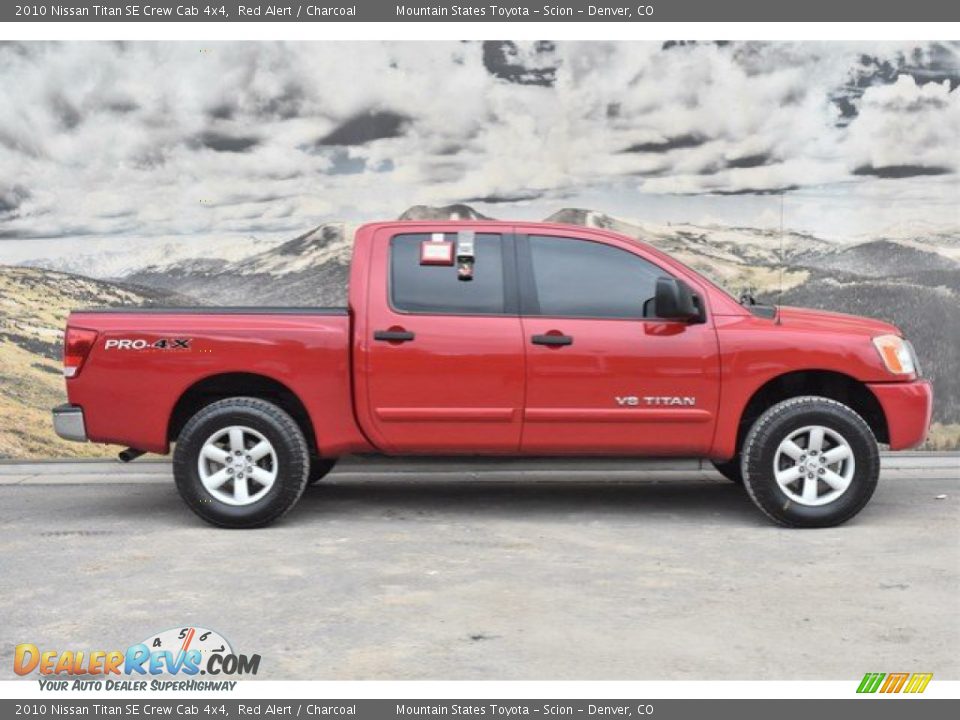 2010 Nissan Titan SE Crew Cab 4x4 Red Alert / Charcoal Photo #2