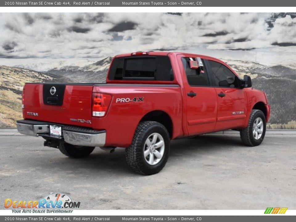 2010 Nissan Titan SE Crew Cab 4x4 Red Alert / Charcoal Photo #3