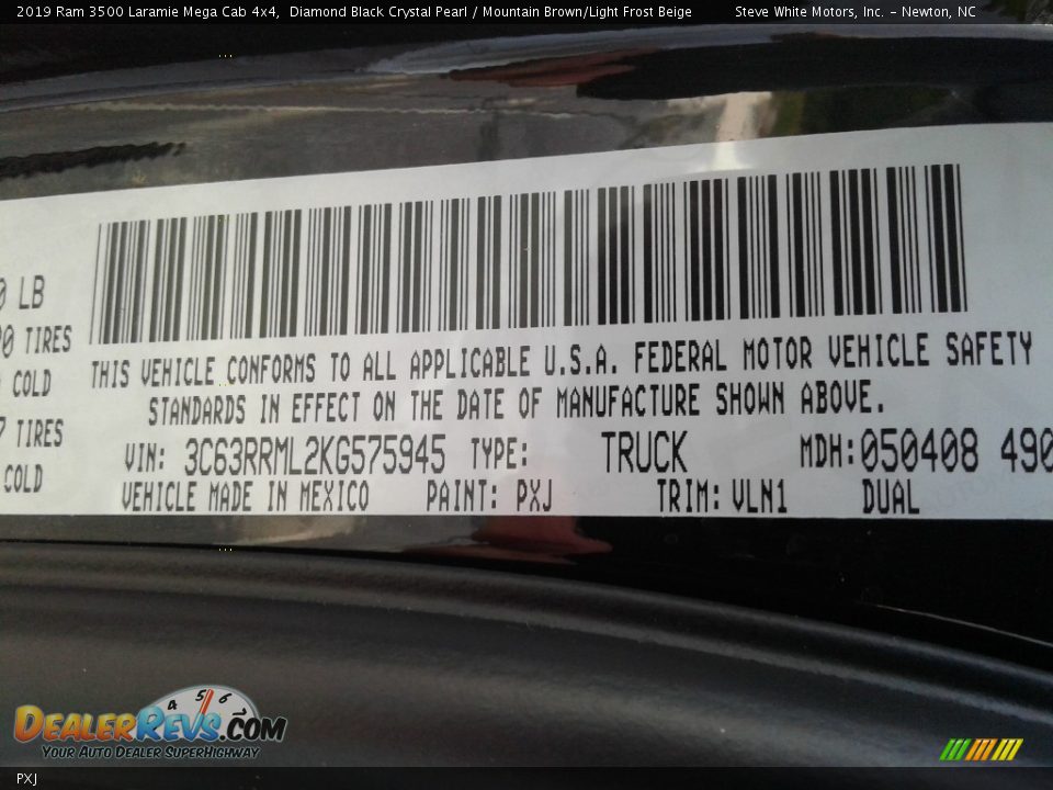 Ram Color Code PXJ Diamond Black Crystal Pearl