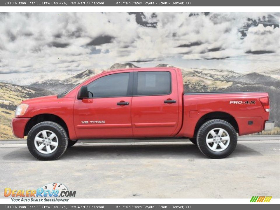 2010 Nissan Titan SE Crew Cab 4x4 Red Alert / Charcoal Photo #6