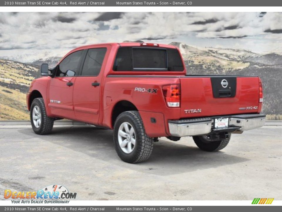 2010 Nissan Titan SE Crew Cab 4x4 Red Alert / Charcoal Photo #7