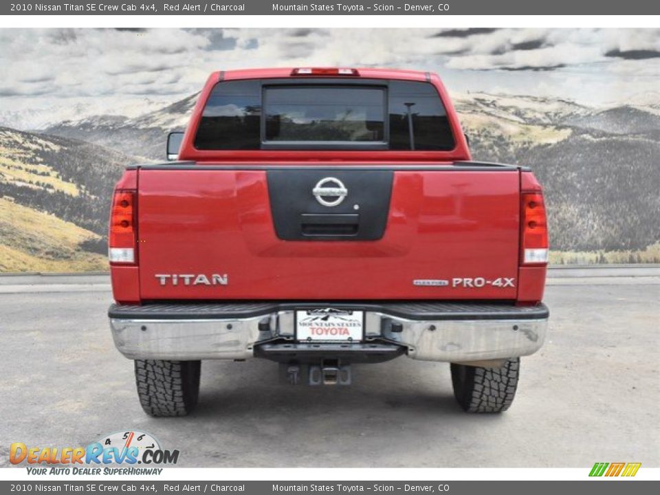 2010 Nissan Titan SE Crew Cab 4x4 Red Alert / Charcoal Photo #8