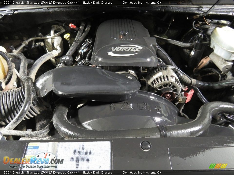 2004 Chevrolet Silverado 1500 LS Extended Cab 4x4 Black / Dark Charcoal Photo #5