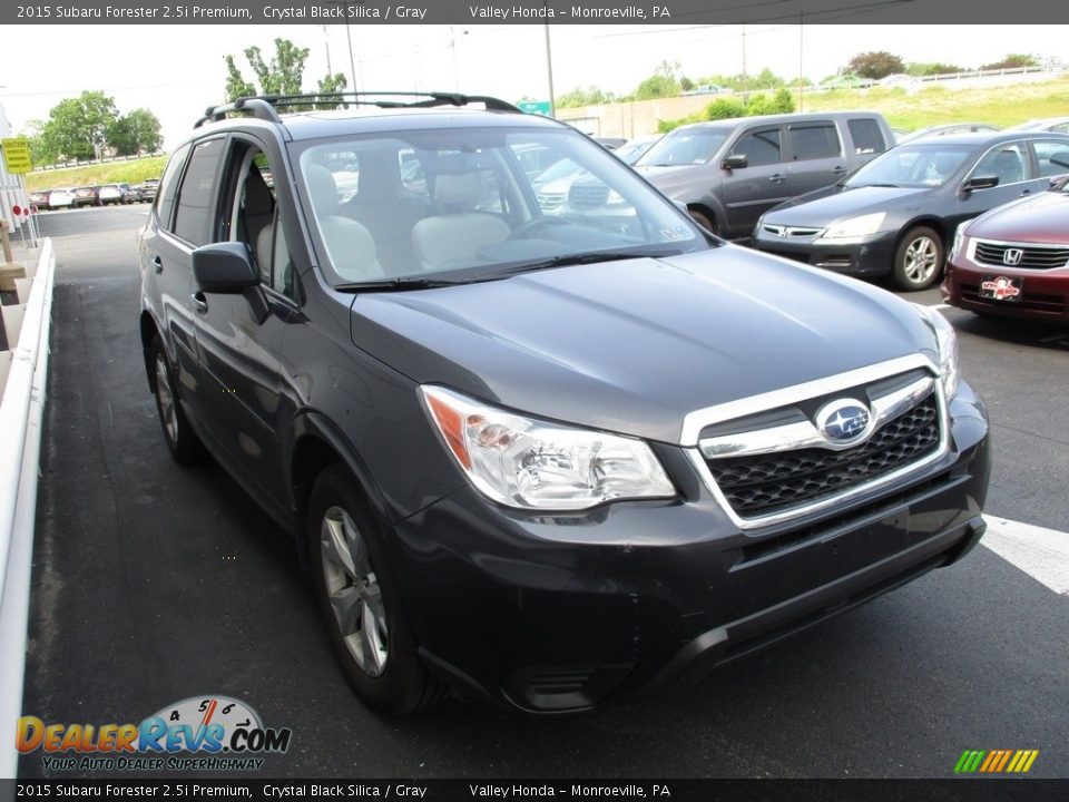 2015 Subaru Forester 2.5i Premium Crystal Black Silica / Gray Photo #6