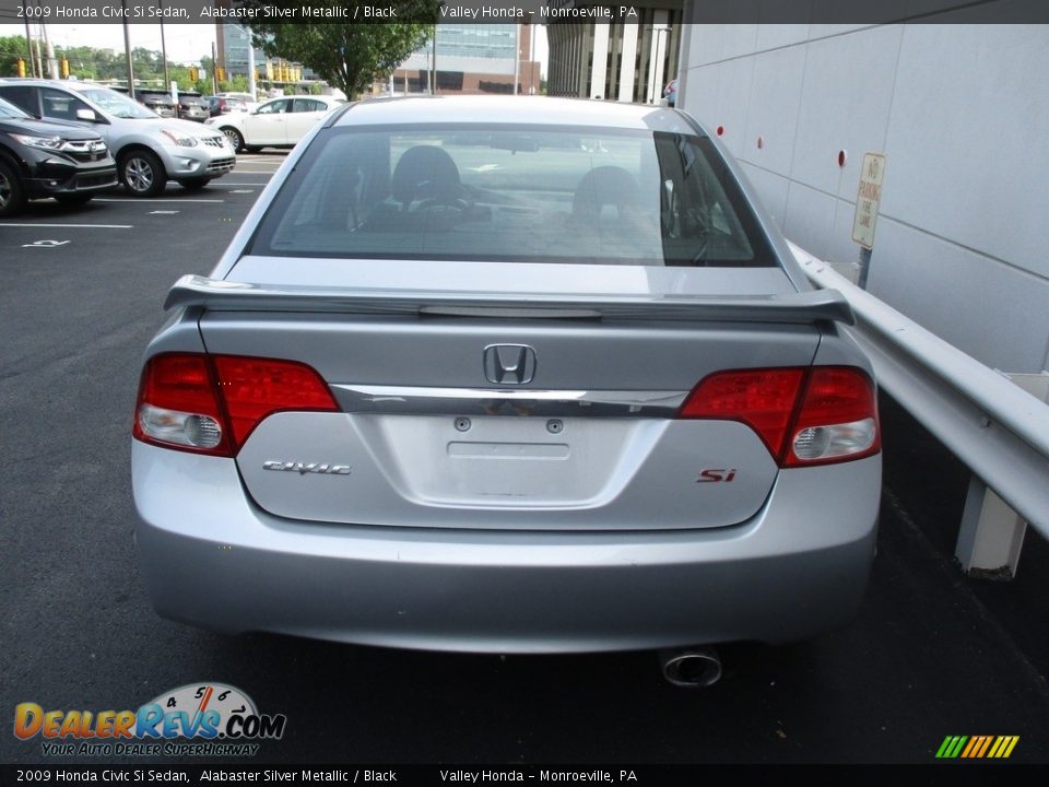 2009 Honda Civic Si Sedan Alabaster Silver Metallic / Black Photo #4