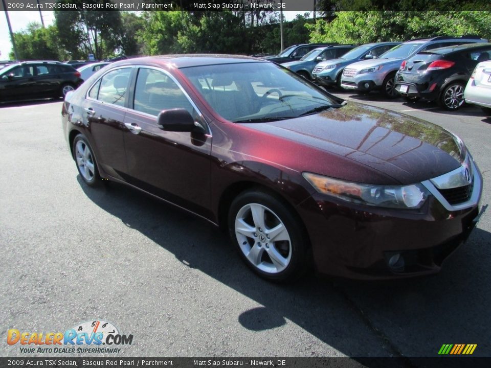 2009 Acura TSX Sedan Basque Red Pearl / Parchment Photo #4