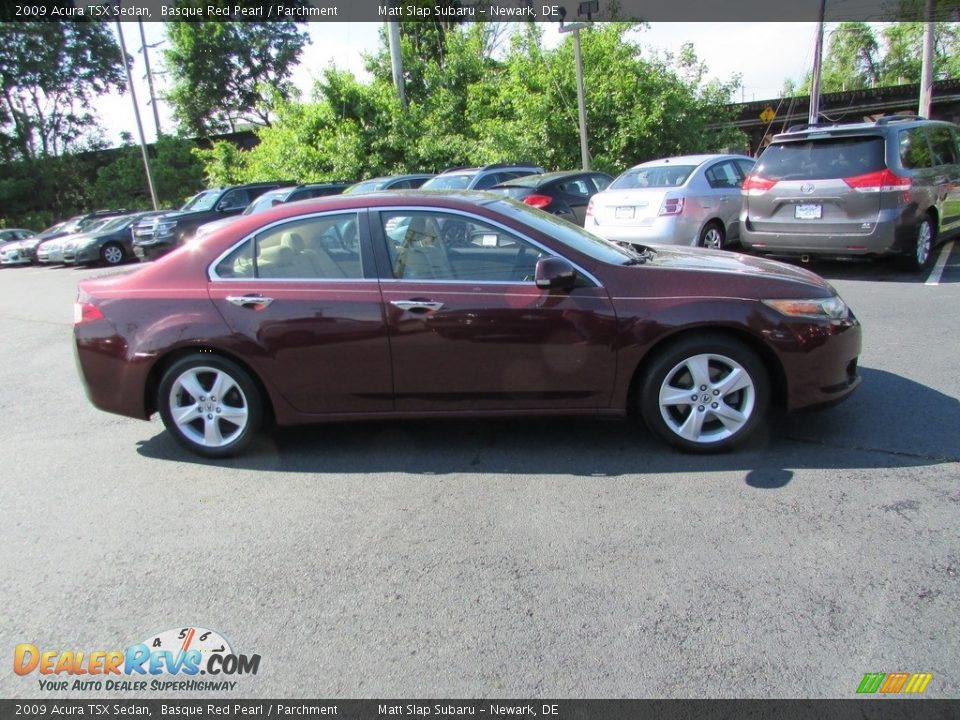 2009 Acura TSX Sedan Basque Red Pearl / Parchment Photo #6