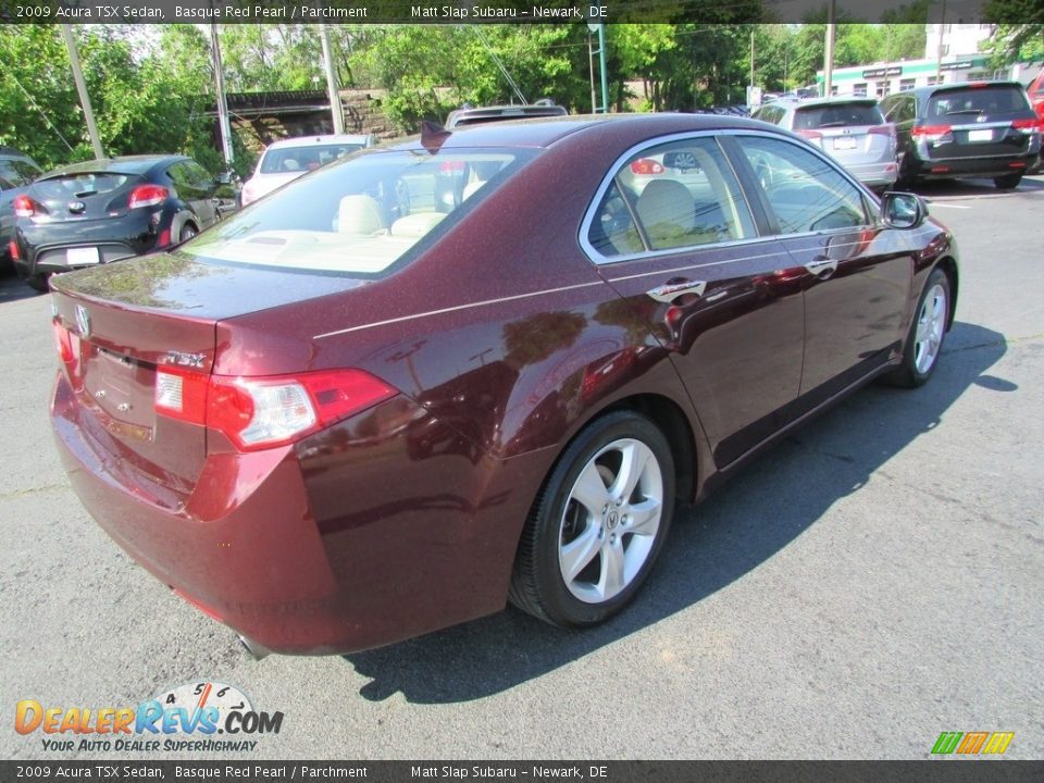 2009 Acura TSX Sedan Basque Red Pearl / Parchment Photo #7