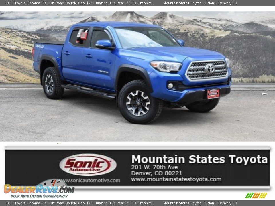 2017 Toyota Tacoma TRD Off Road Double Cab 4x4 Blazing Blue Pearl / TRD Graphite Photo #1