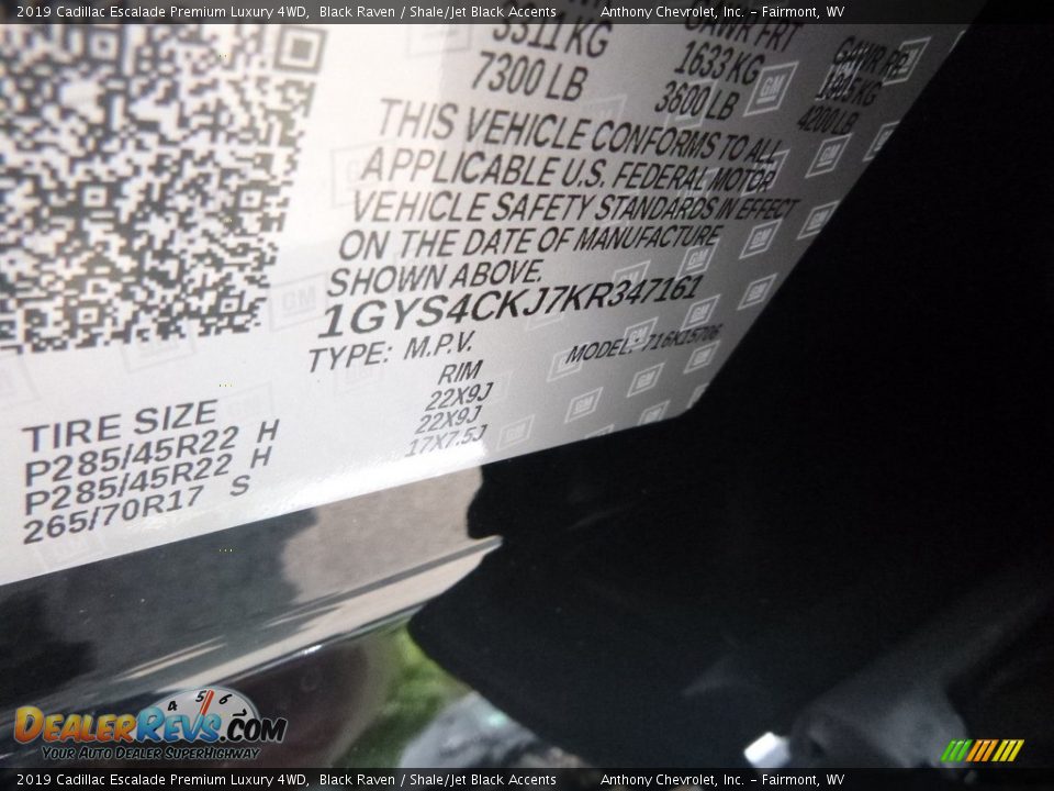 2019 Cadillac Escalade Premium Luxury 4WD Black Raven / Shale/Jet Black Accents Photo #15