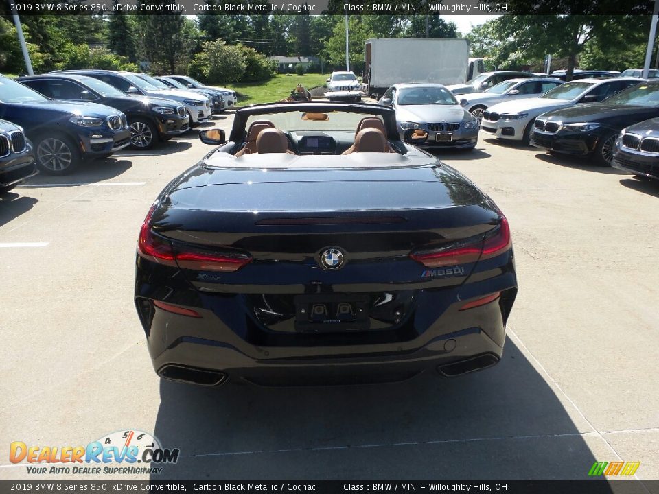 2019 BMW 8 Series 850i xDrive Convertible Carbon Black Metallic / Cognac Photo #9
