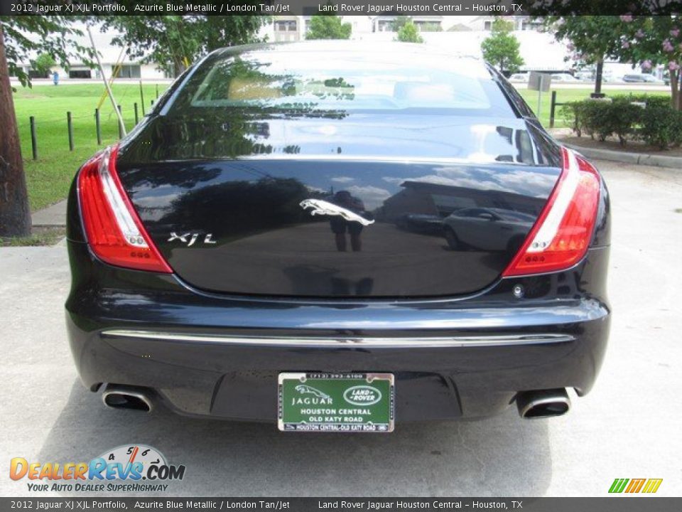 2012 Jaguar XJ XJL Portfolio Azurite Blue Metallic / London Tan/Jet Photo #10