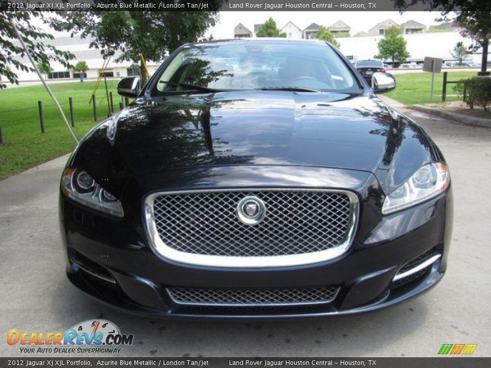 2012 Jaguar XJ XJL Portfolio Azurite Blue Metallic / London Tan/Jet Photo #11