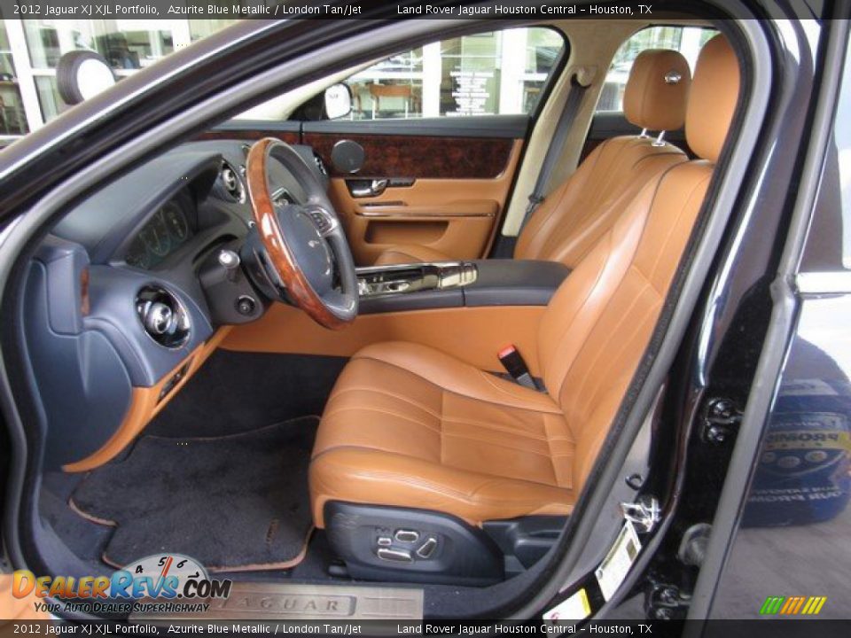 2012 Jaguar XJ XJL Portfolio Azurite Blue Metallic / London Tan/Jet Photo #14