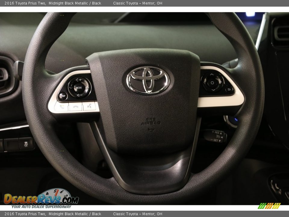 2016 Toyota Prius Two Midnight Black Metallic / Black Photo #7