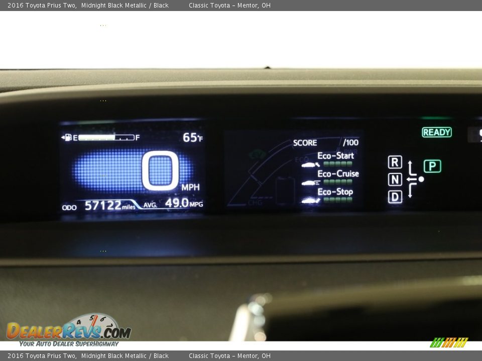 2016 Toyota Prius Two Midnight Black Metallic / Black Photo #8