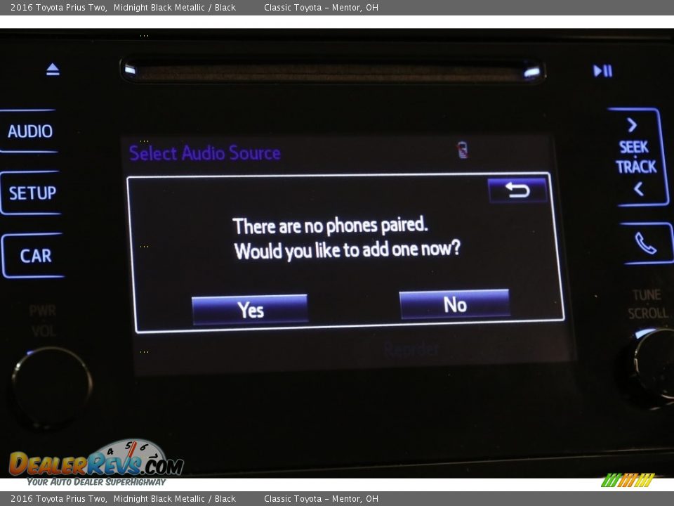 2016 Toyota Prius Two Midnight Black Metallic / Black Photo #11