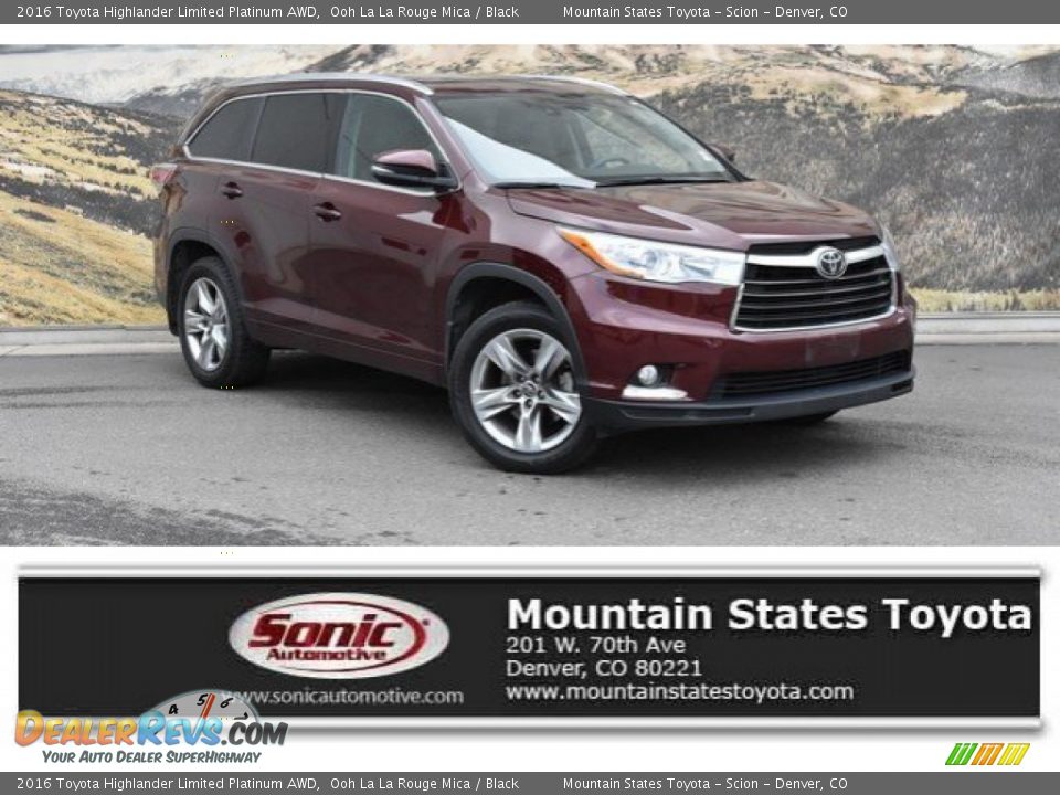2016 Toyota Highlander Limited Platinum AWD Ooh La La Rouge Mica / Black Photo #1