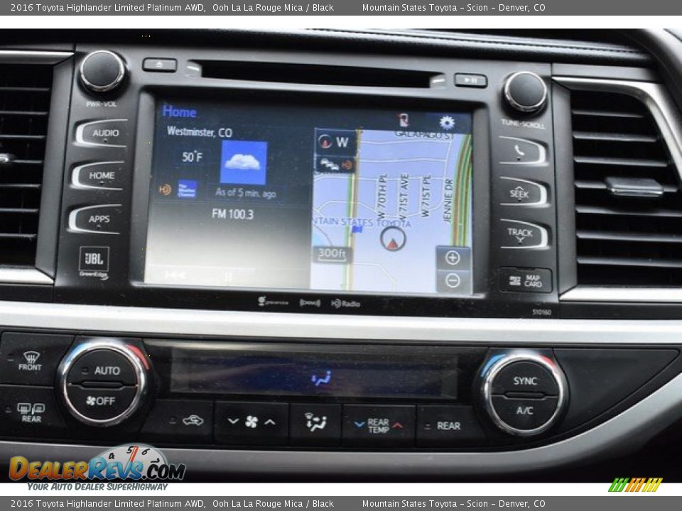 2016 Toyota Highlander Limited Platinum AWD Ooh La La Rouge Mica / Black Photo #11
