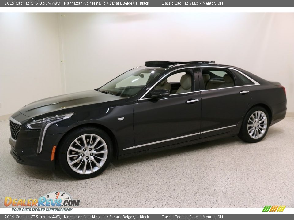 2019 Cadillac CT6 Luxury AWD Manhattan Noir Metallic / Sahara Beige/Jet Black Photo #3