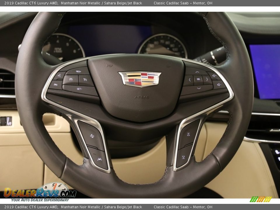 2019 Cadillac CT6 Luxury AWD Manhattan Noir Metallic / Sahara Beige/Jet Black Photo #7