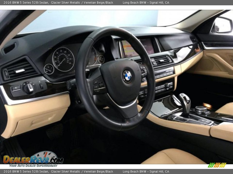 2016 BMW 5 Series 528i Sedan Glacier Silver Metallic / Venetian Beige/Black Photo #17