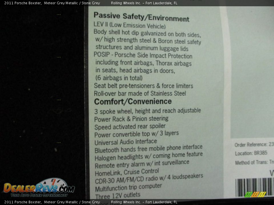 2011 Porsche Boxster Meteor Grey Metallic / Stone Grey Photo #16