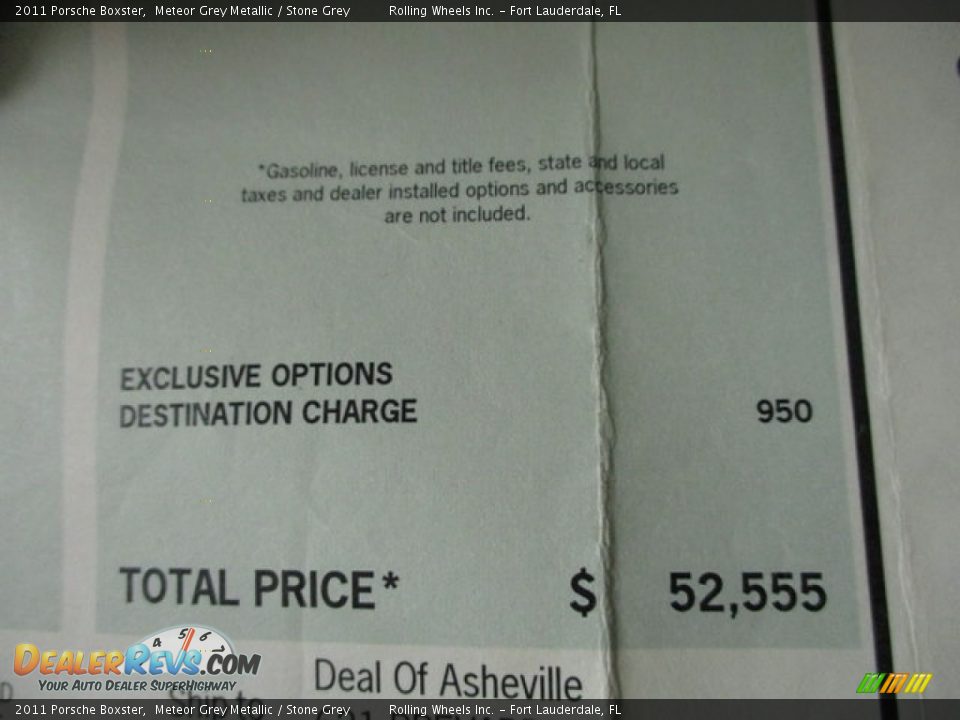 2011 Porsche Boxster Meteor Grey Metallic / Stone Grey Photo #19
