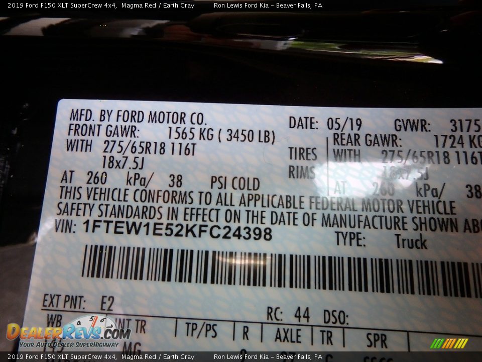 2019 Ford F150 XLT SuperCrew 4x4 Magma Red / Earth Gray Photo #11