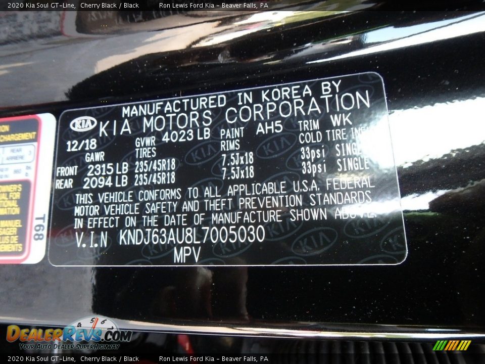 2020 Kia Soul GT-Line Cherry Black / Black Photo #15