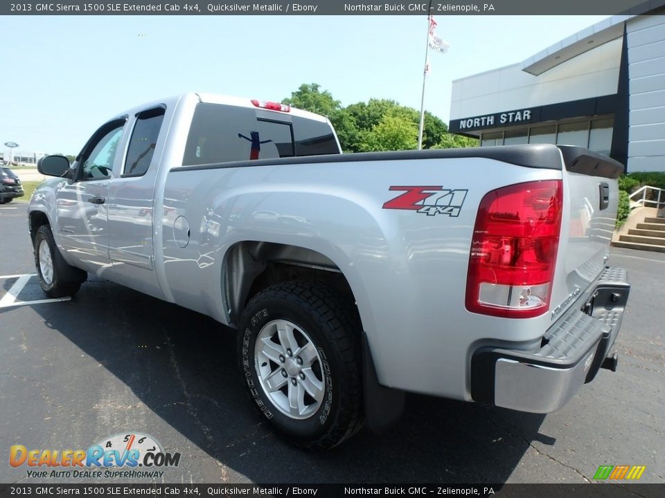 2013 GMC Sierra 1500 SLE Extended Cab 4x4 Quicksilver Metallic / Ebony Photo #12