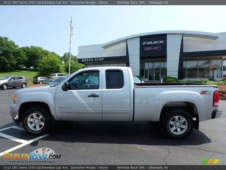 2013 GMC Sierra 1500 SLE Extended Cab 4x4 Quicksilver Metallic / Ebony Photo #13