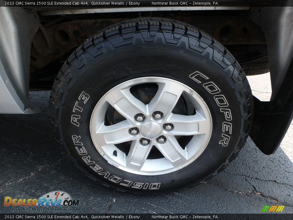2013 GMC Sierra 1500 SLE Extended Cab 4x4 Quicksilver Metallic / Ebony Photo #15