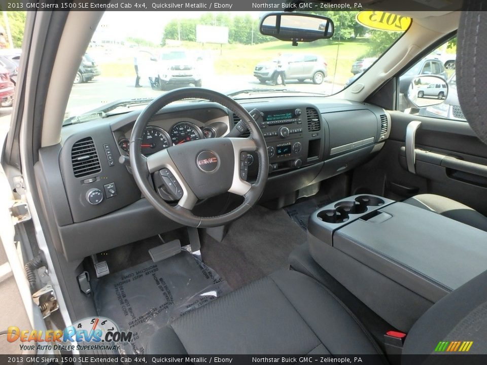 2013 GMC Sierra 1500 SLE Extended Cab 4x4 Quicksilver Metallic / Ebony Photo #18