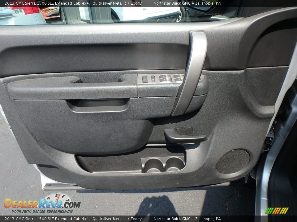 2013 GMC Sierra 1500 SLE Extended Cab 4x4 Quicksilver Metallic / Ebony Photo #19