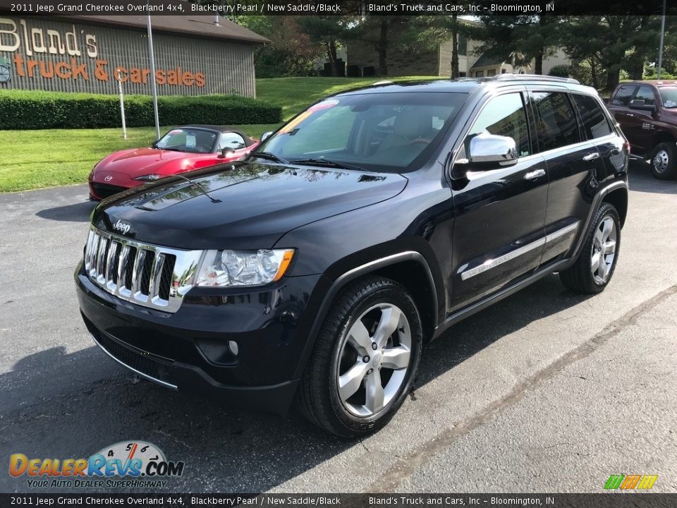 2011 Jeep Grand Cherokee Overland 4x4 Blackberry Pearl / New Saddle/Black Photo #2