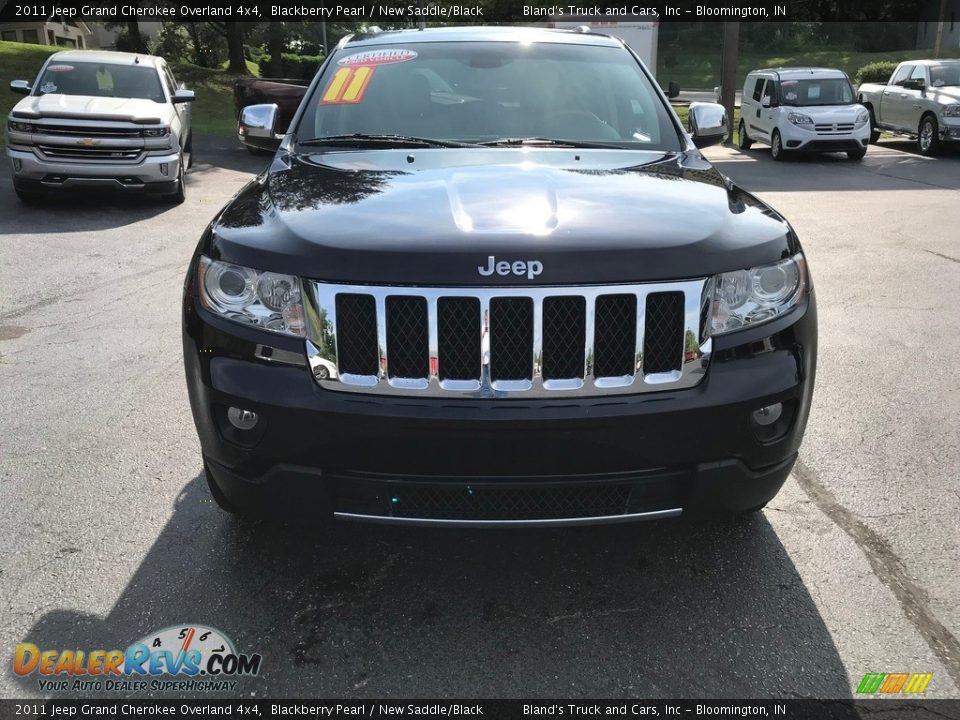 2011 Jeep Grand Cherokee Overland 4x4 Blackberry Pearl / New Saddle/Black Photo #3