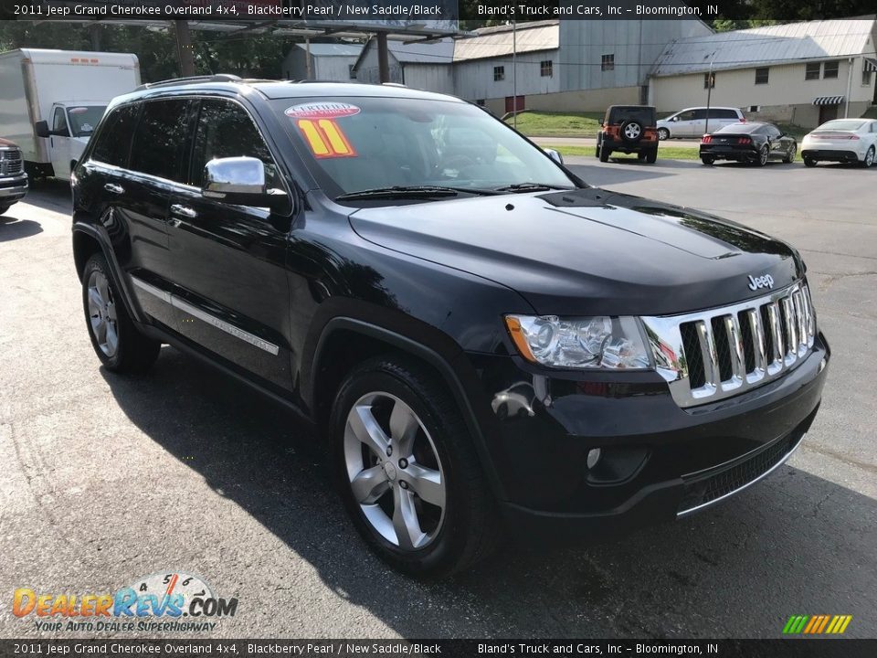 2011 Jeep Grand Cherokee Overland 4x4 Blackberry Pearl / New Saddle/Black Photo #4