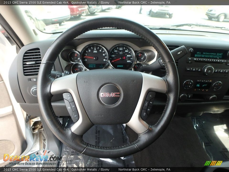 2013 GMC Sierra 1500 SLE Extended Cab 4x4 Quicksilver Metallic / Ebony Photo #23