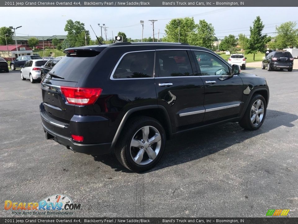 2011 Jeep Grand Cherokee Overland 4x4 Blackberry Pearl / New Saddle/Black Photo #6