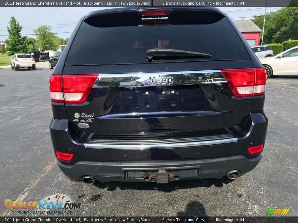 2011 Jeep Grand Cherokee Overland 4x4 Blackberry Pearl / New Saddle/Black Photo #7