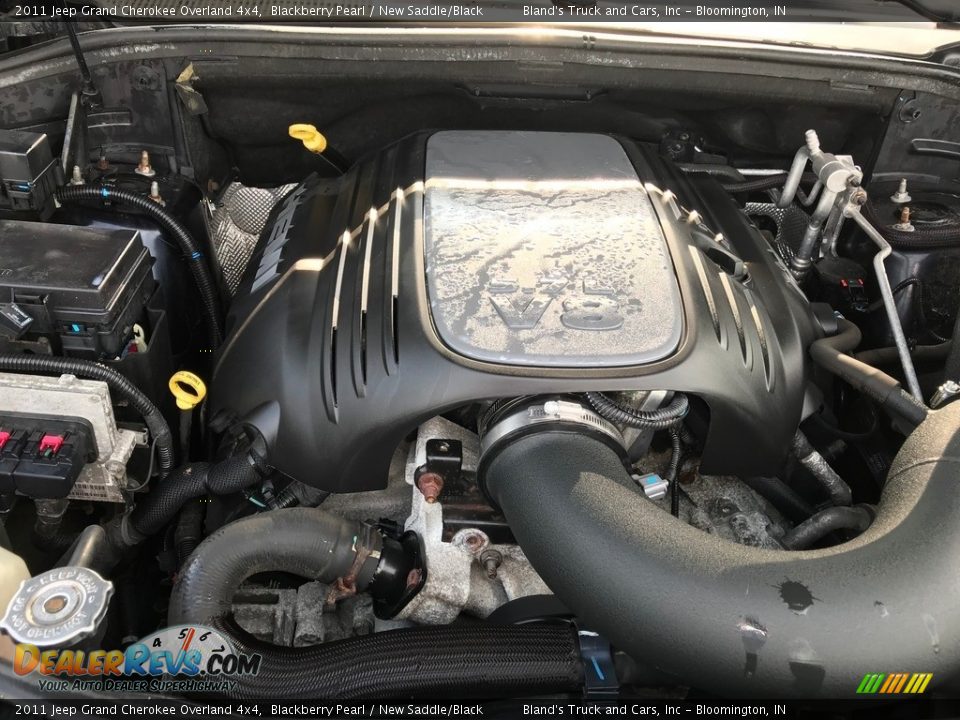 2011 Jeep Grand Cherokee Overland 4x4 Blackberry Pearl / New Saddle/Black Photo #9