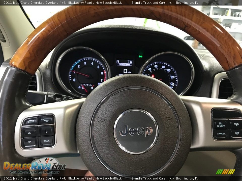 2011 Jeep Grand Cherokee Overland 4x4 Blackberry Pearl / New Saddle/Black Photo #21