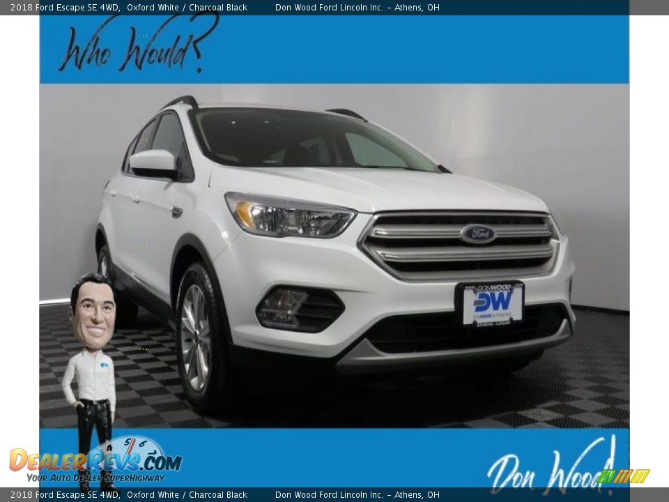 2018 Ford Escape SE 4WD Oxford White / Charcoal Black Photo #1