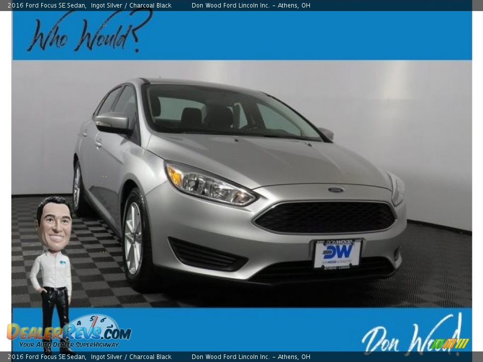 2016 Ford Focus SE Sedan Ingot Silver / Charcoal Black Photo #1