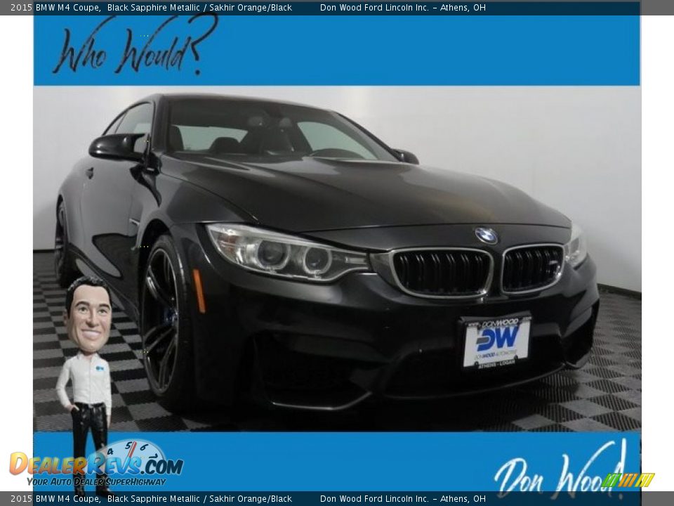 2015 BMW M4 Coupe Black Sapphire Metallic / Sakhir Orange/Black Photo #1