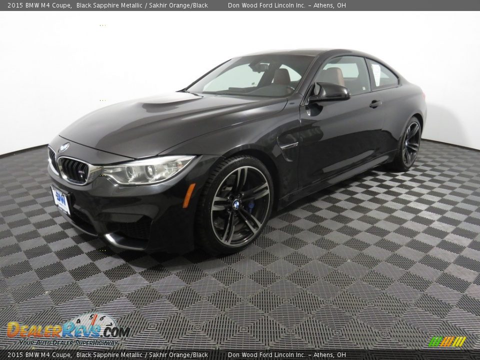 2015 BMW M4 Coupe Black Sapphire Metallic / Sakhir Orange/Black Photo #7