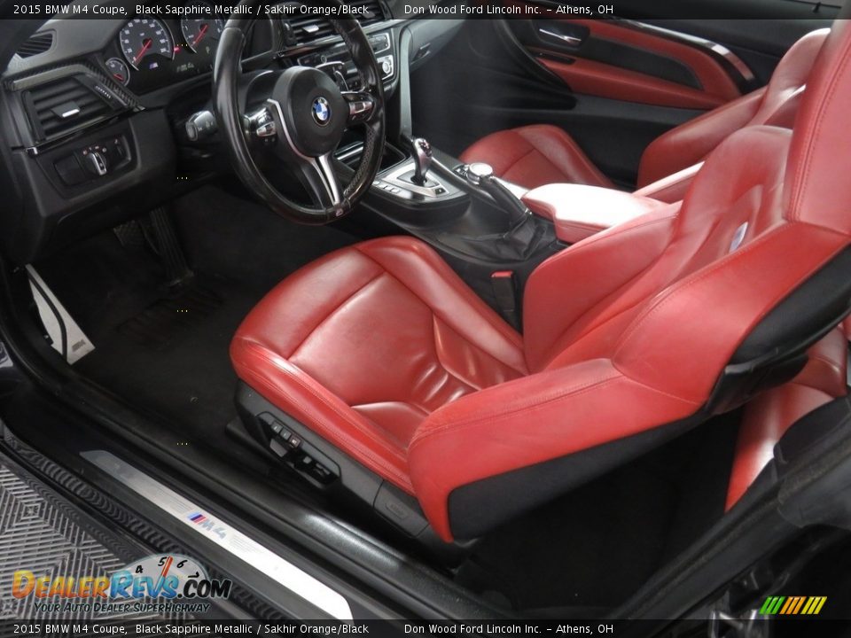 2015 BMW M4 Coupe Black Sapphire Metallic / Sakhir Orange/Black Photo #21